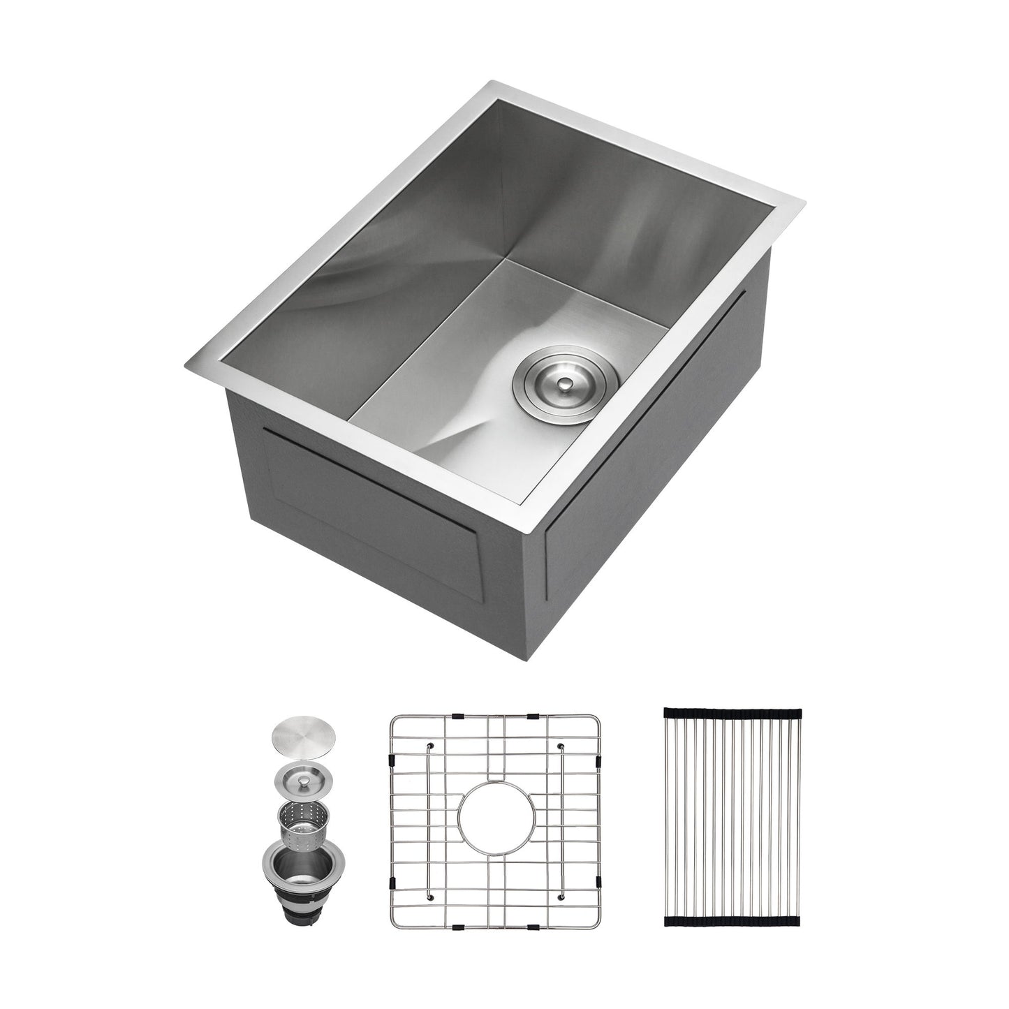 Modern Style Undermount Sink With Stainless Steel, Deep Single Bowl