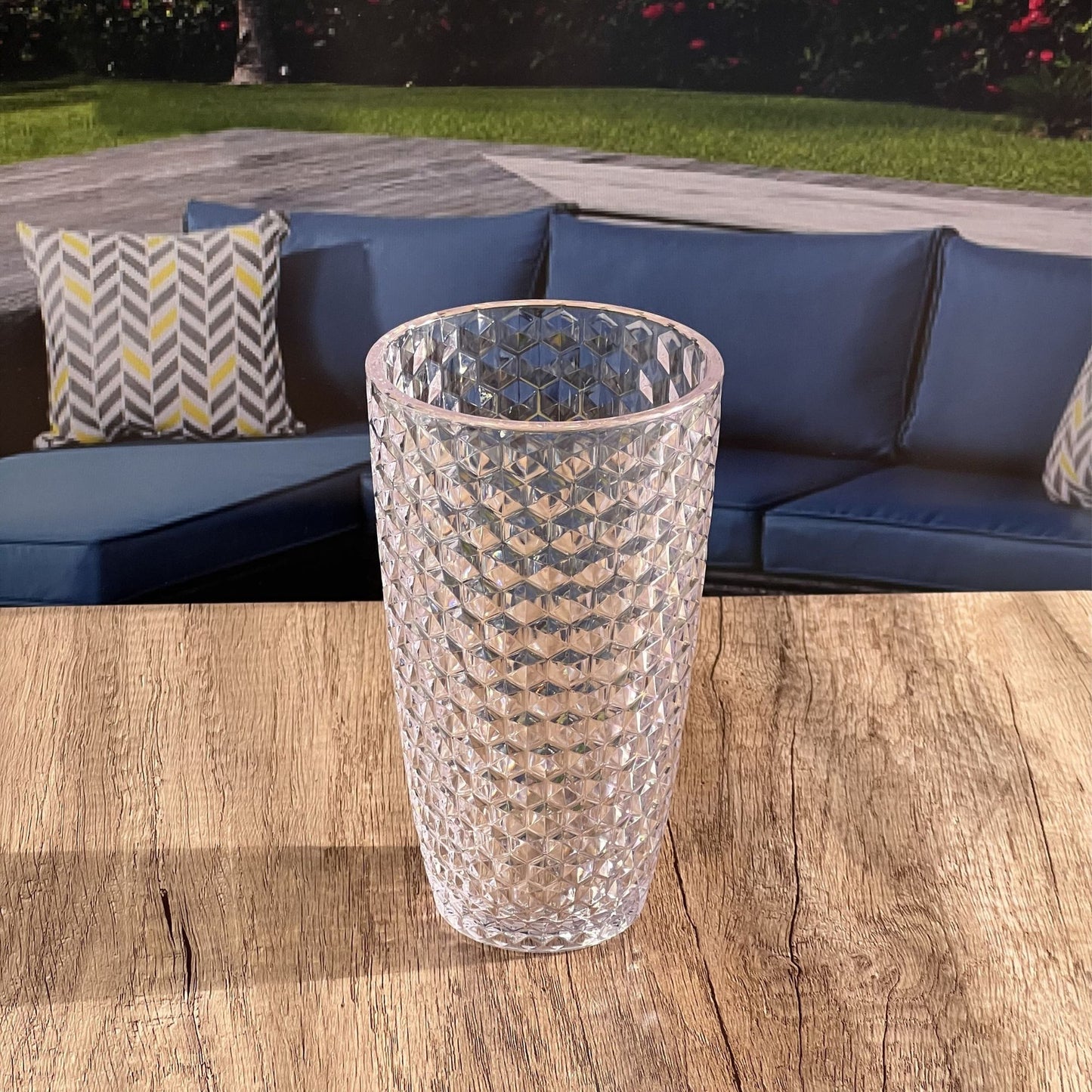 Leading Ware Diamond Cut Acrylic Drinking Glasses (Set of 4)
