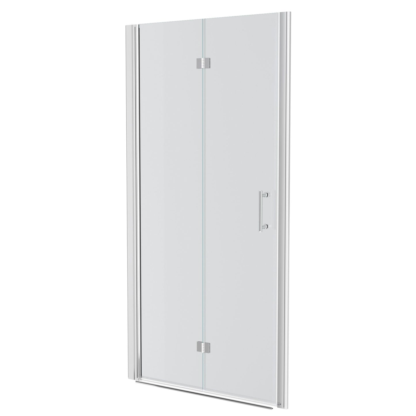 Fold Frameless Shower Door With Tempered Glass