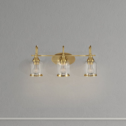 Twilight - 3 Lights Brush Contemporary Vanity Light - Clear / Gold