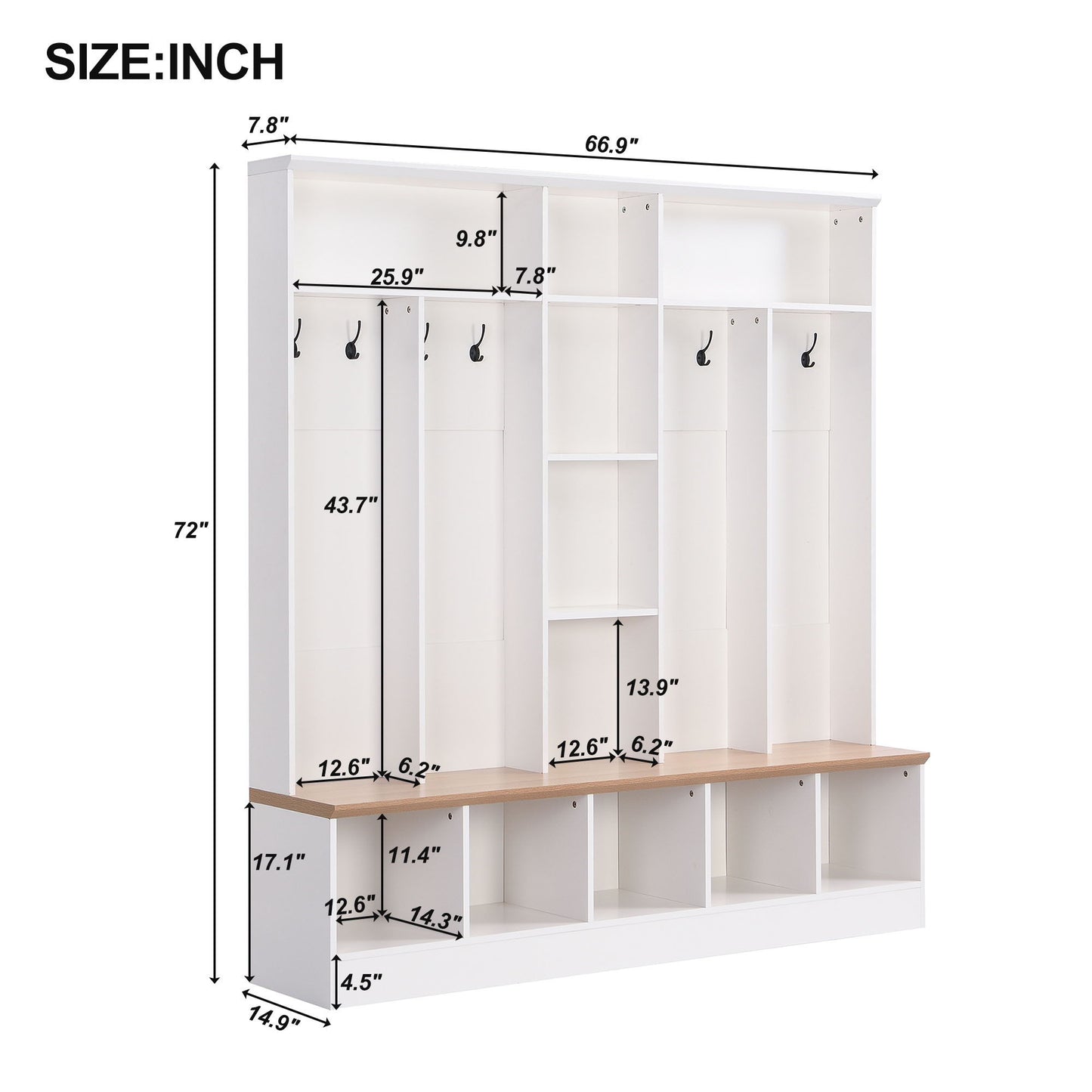 Minimalist Shoe Cabinet With Cube Storage & Shelves