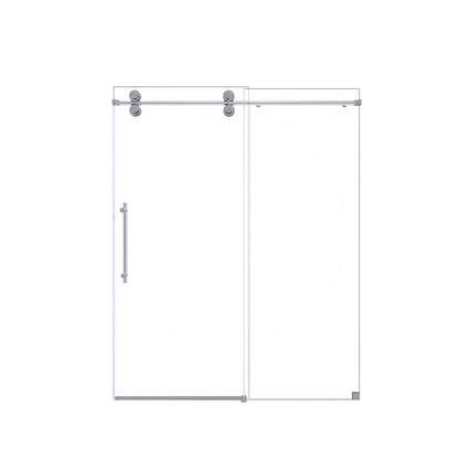 Frameless Single Sliding Shower Door With Clear Tempered Glass