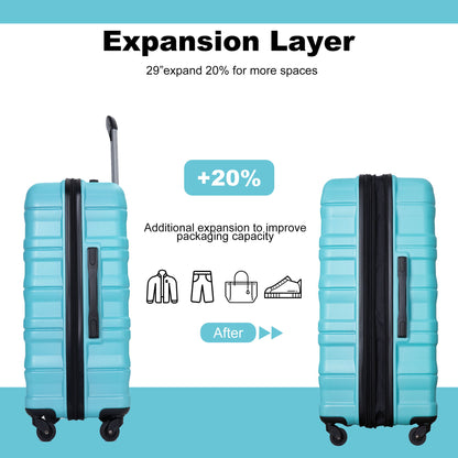 Expandable 3 Piece Luggage Sets Lightweight & Durable Suitcase, Spinner Wheels, Tsa Lock