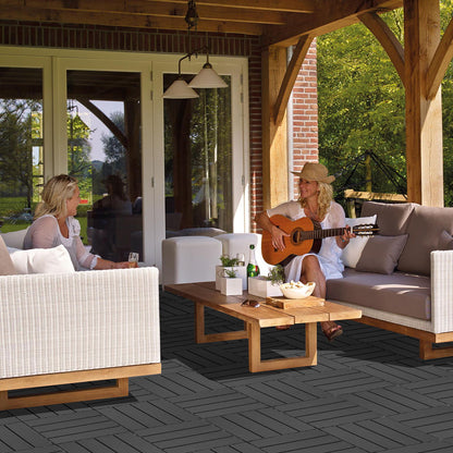 Plastic Interlocking Deck Tiles, Patio Flooring Outdoor Waterproof All Weather Use