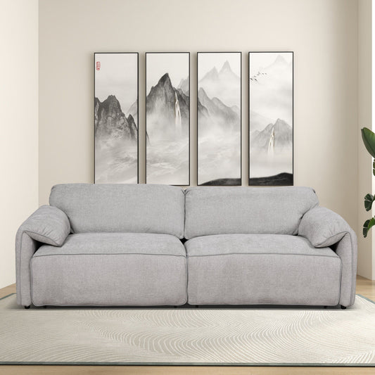 Cleveland - Dual Power Convertible Sofa - Silver