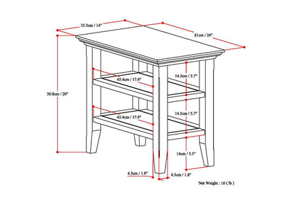 Acadian - Narrow Side Table - Farmhouse Brown