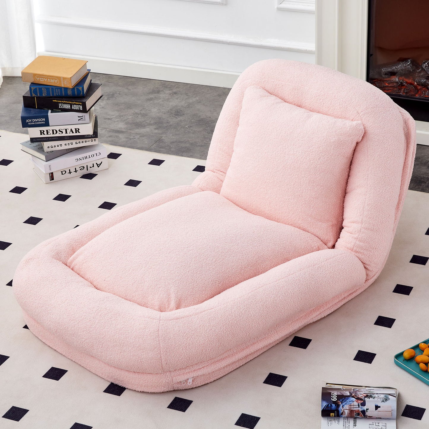 Contemporary Folding Sofa Chair With 5 Adjustable Positions For Gaming, Meditation, And Relaxation