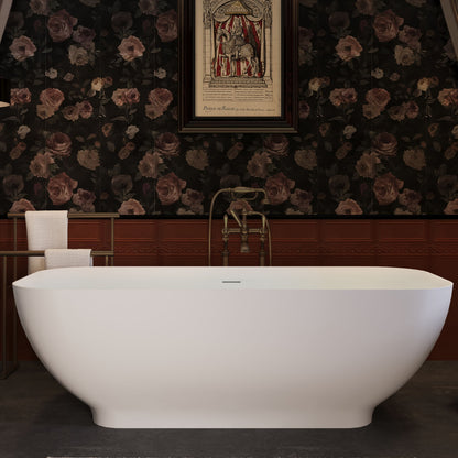 Freestanding Luxury Soaking Bathtub With Overflow And Pop-Up Drain