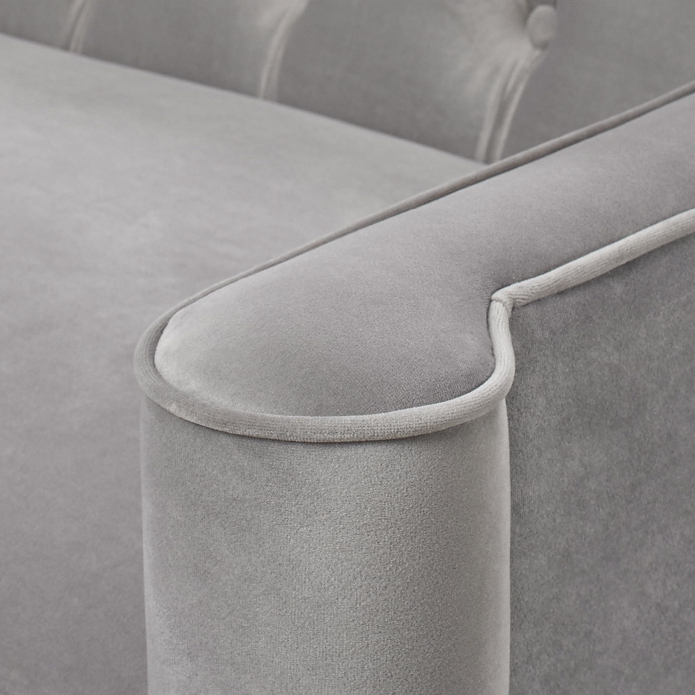 Ken - Upholstered Button Tufted Sofa - Opal Gray