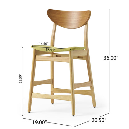 Retro Modern Counter Height Chair Set With Cushioned Seats