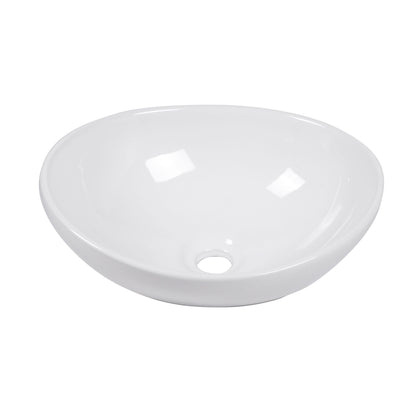 Oval Vessel Bathroom Sink - White