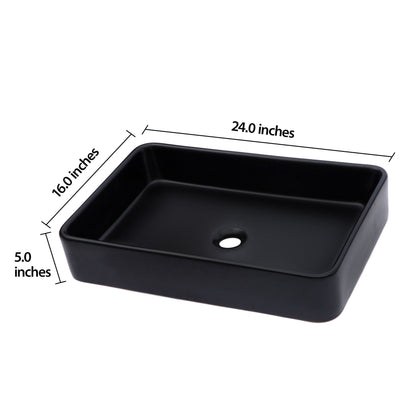 Modern European Design Ceramic Rectangular Vessel Bathroom Sink