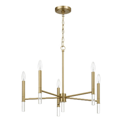 Courtyard - 5 Light Candle Light Chandelier - Clear / Gold