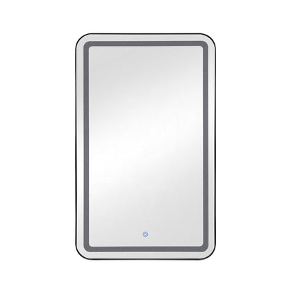 Rectangle Medicine Cabinet Mirror Bathroom Mirror With Storage Wall Mounted Medicine Mirror Cabinet With LED - Black