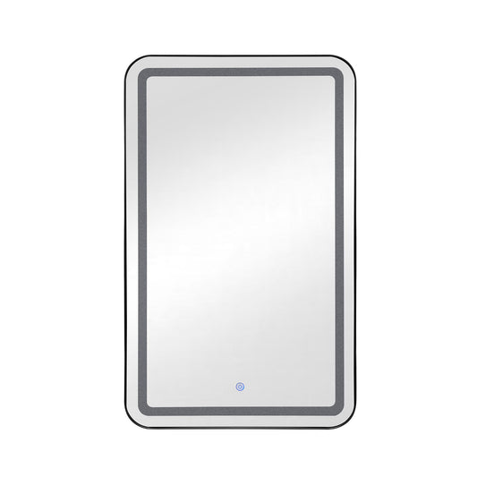 Rectangle Medicine Cabinet Mirror Bathroom Mirror With Storage Wall Mounted Medicine Mirror Cabinet With LED - Black