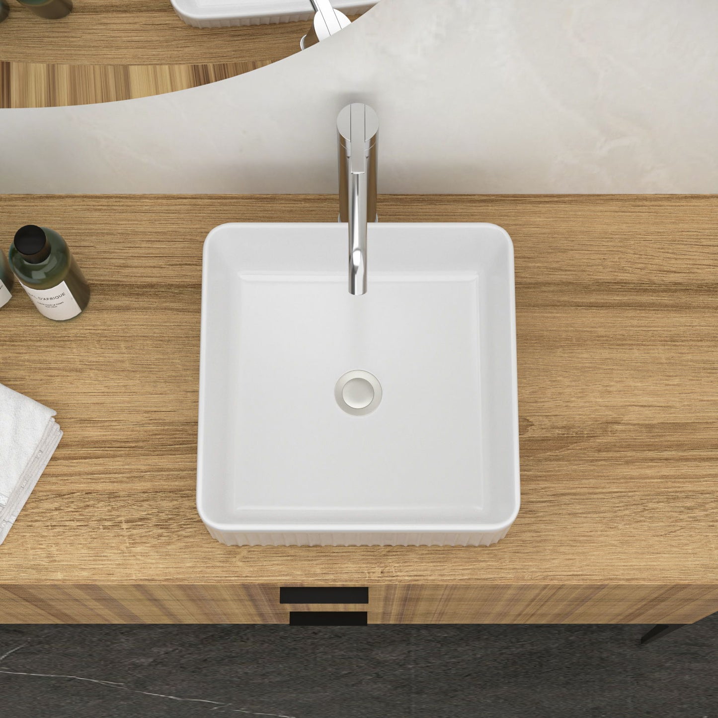Modern Ceramic Rectangular Vessel Bathroom Sink