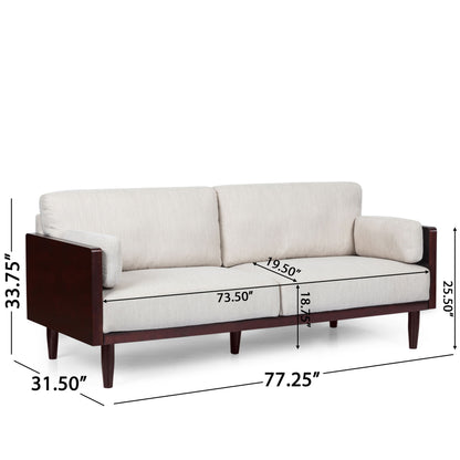 Mid - Century 3 Seater Sofa With Pillow Cushions