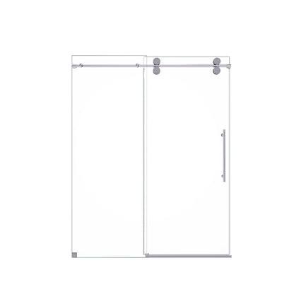 Frameless Single Sliding Shower Door With Clear Tempered Glass