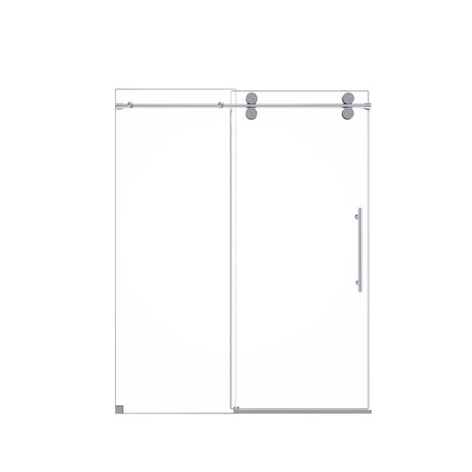 Frameless Single Sliding Shower Door With Clear Tempered Glass