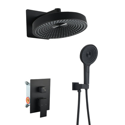 Concealed Shower System 2 Function Set With Control Valve - Matte Black