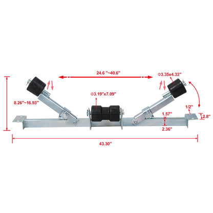 Heavy Duty Boat Trailer Support Bracket With Keel Rollers