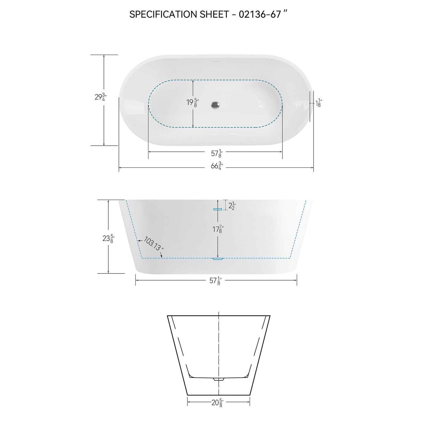 Freestanding Bathtub, Modern & Contemporary Design Soaking Tub With Toe-Tap Drain In Chrome And Classic Slotted Overflow