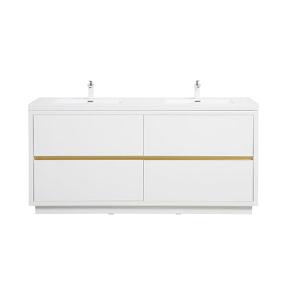 Bathin Freestanding Bathroom Vanity With Double Sinks, Bathroom Storage Vanity Cabinet With Stone Resin Countertop And Soft Close Drawers