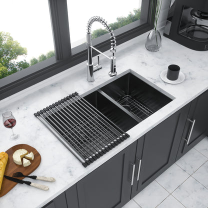 Modern Double Bowl Undermount Kitchen Sink 50 / 50 Design Stainless Steel