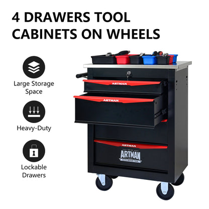 Drawer Multifunctional Tool Cart With Wheels For Garage