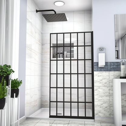 Frameless Fixed Shower Door, Open Entry Design