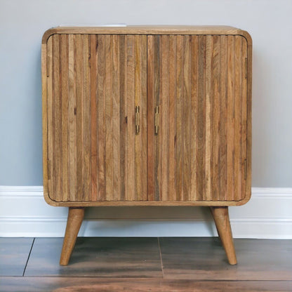 T Bar Ridged Cabinet - Brown