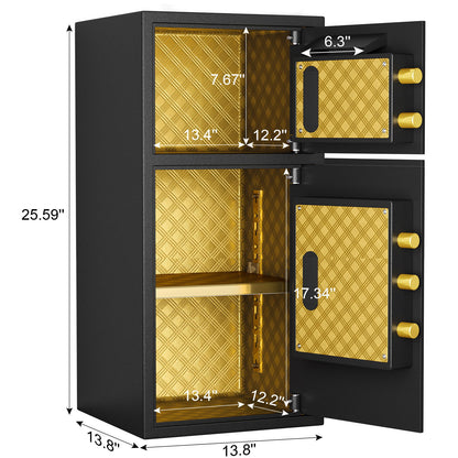 Large Double Door Coin Operated Safe, Digital Security Safe With Fireproof And Waterproof Bag