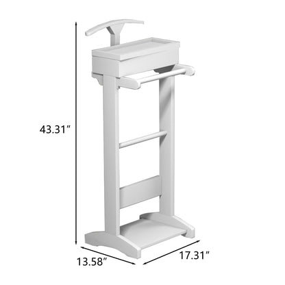 Portable Garment Rack, Clothes Valet Stand With Storage Organizer