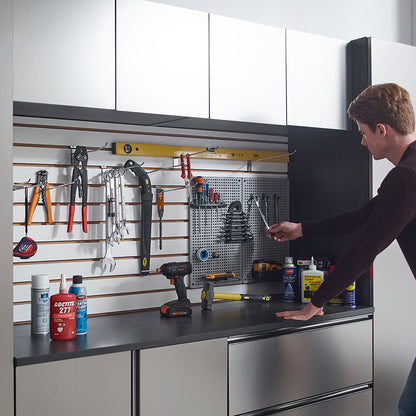 Nova Series - Wood Base Door Wall Mounted Garage Cabinet Soft Closing Water Resistant - Dark Gray