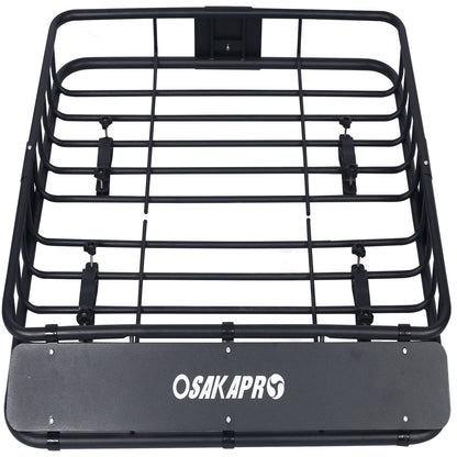 Motoring Rooftop Cargo Carrier Basket Steel, Universal Fit Roof Rack