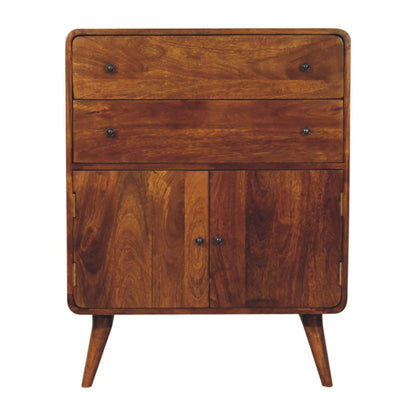 Curved Nordic Charm Cabinet - Brown