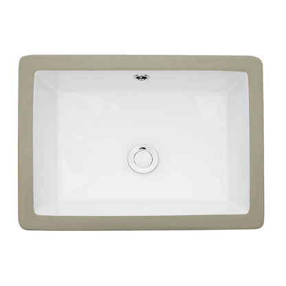 Modern Ceramic Rectangular Undermount Bathroom Sink With Overflow