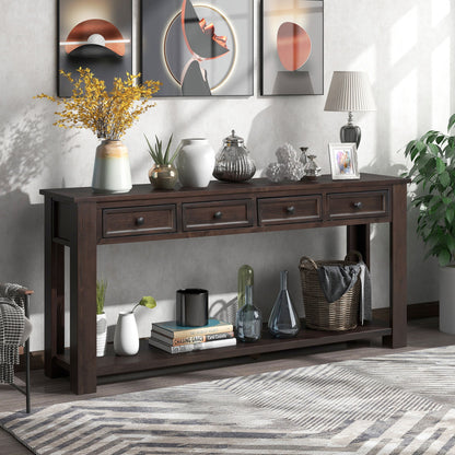 Hearth & Haven Clara - Console Table With Storage Drawers And Bottom Shelf