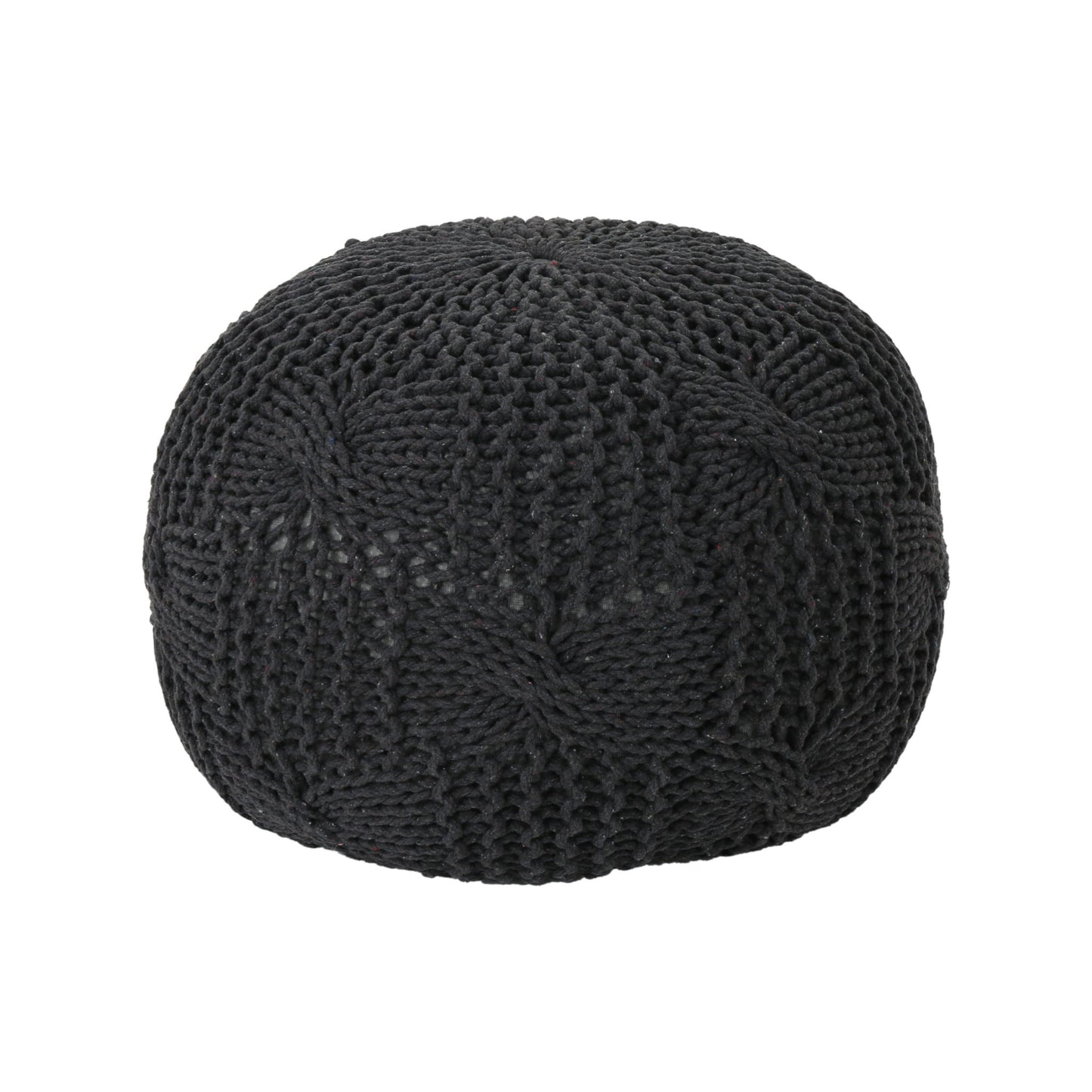 Bordeaux - Knitted Cotton Round Pouf
