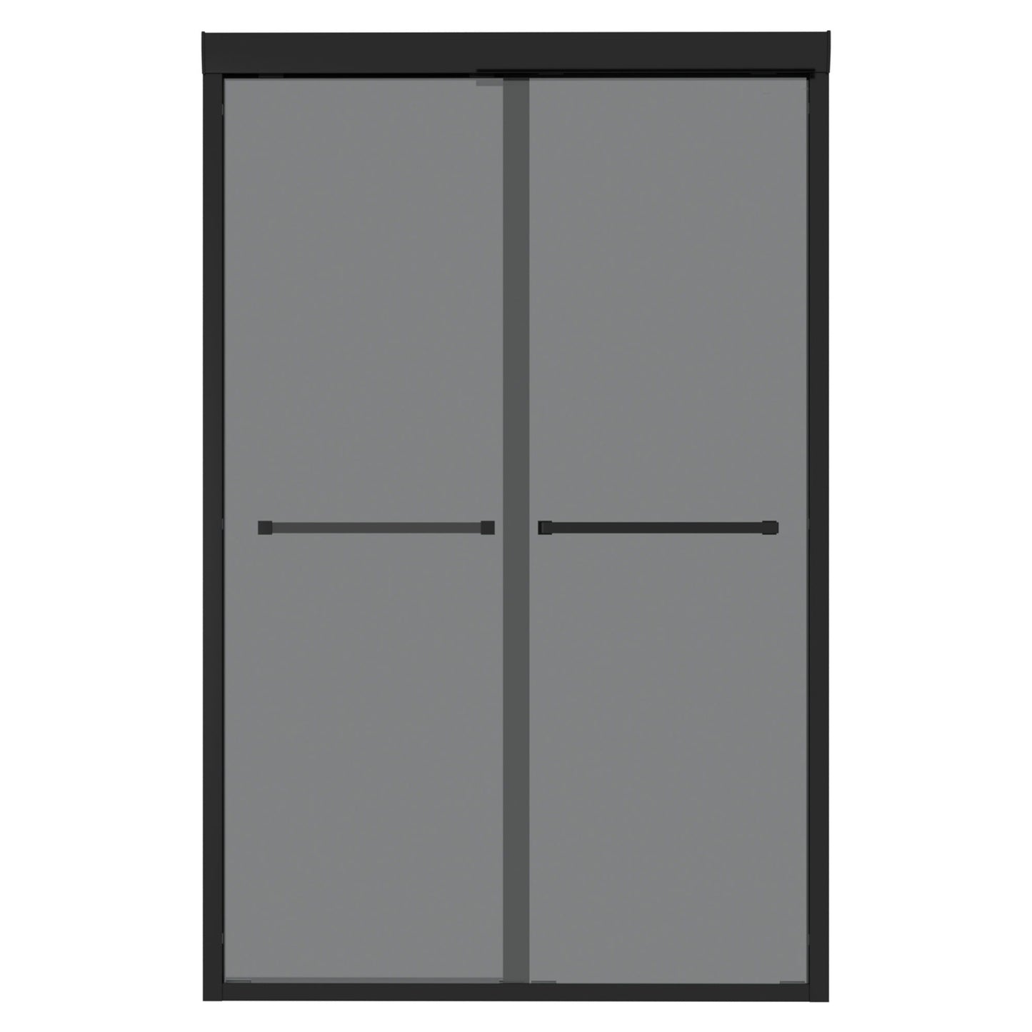 Double Sliding Glass Shower Door 8Mm Tempered Glass With Stainless Steel Frame - Matte Black