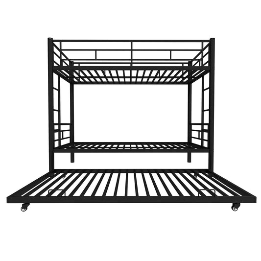 Bunk Bed With Ladder, High Guardrail, Convertible Design, Storage Space