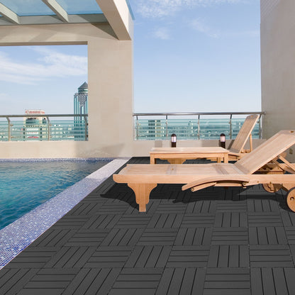 Plastic Interlocking Deck Tiles, Patio Flooring Outdoor Waterproof All Weather Use