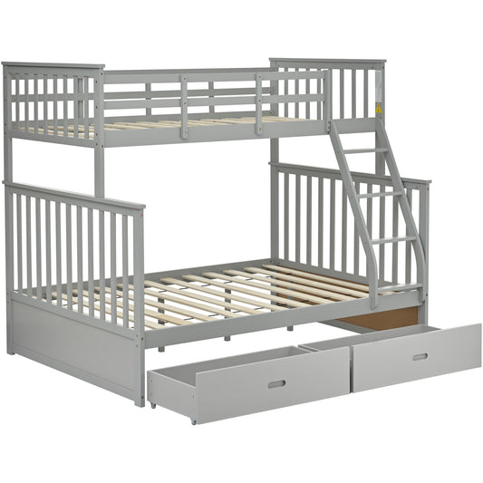 Bunk Bed With Storage Drawers And Safety Features