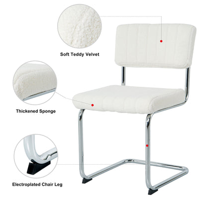 Modern Luxury Dining Chair With Metal Legs And Bow Design (Set of 4)