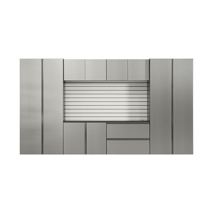 Nova - Series Garage Cabinet Set A With Soft Closing Doors - Metallic Gray