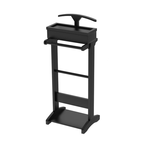 Portable Garment Rack, Clothes Valet Stand With Storage Organizer