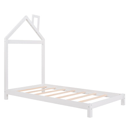 Platform Bed With House Shaped Headboard