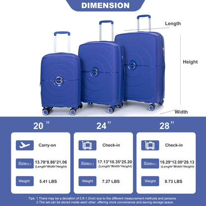 Expandable Hardshell Suitcase Double Spinner Wheels Luggage Sets