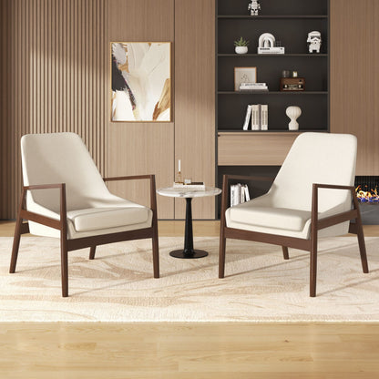 Mid-Century Modern Accent Armchair With High Back