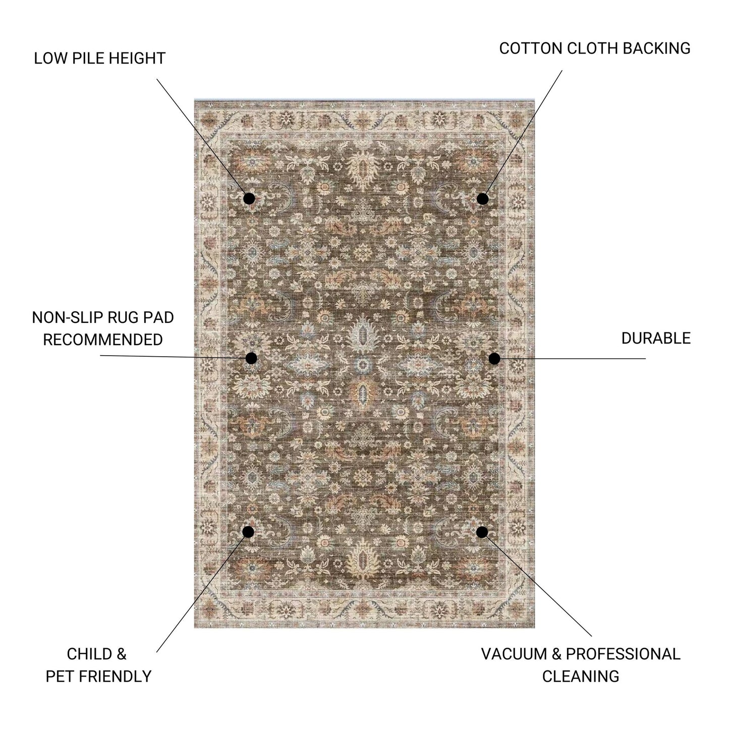 Fenix - Accent Rug - Brown / Ivory